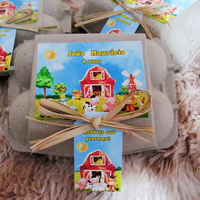 Caixinhas de Ovos personalizadas Fazendinha Menino