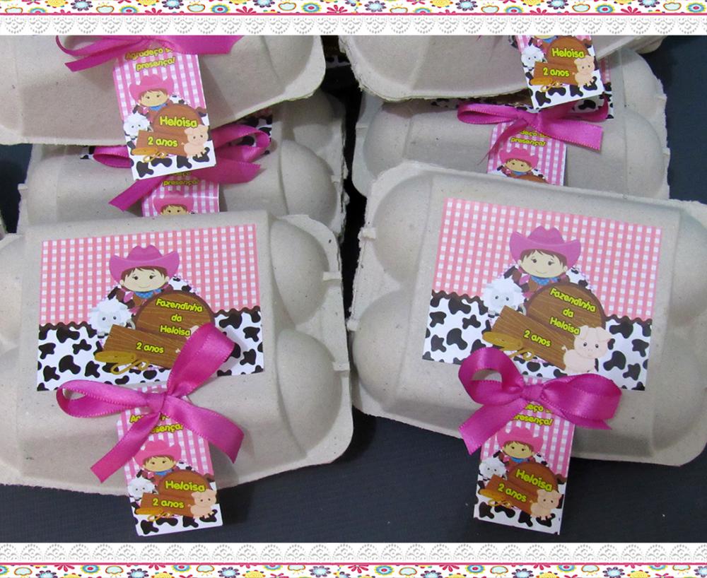 Caixinha de ovos personalizada Fazendinha Mnina