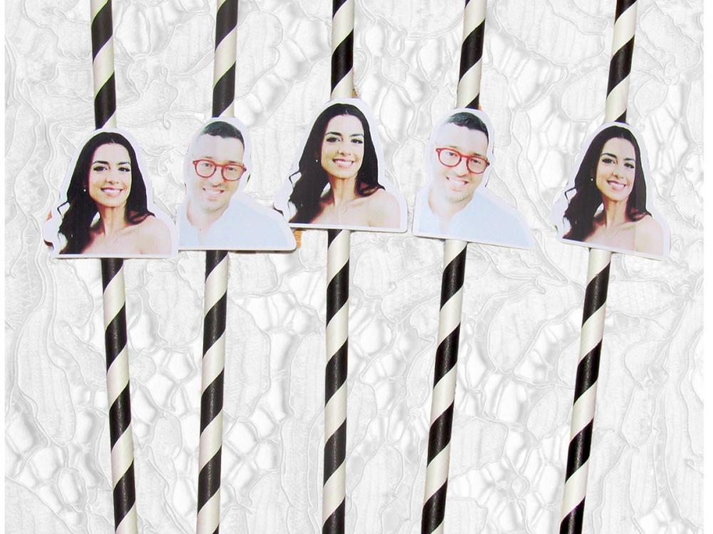 Canudo de papel personalizado com foto