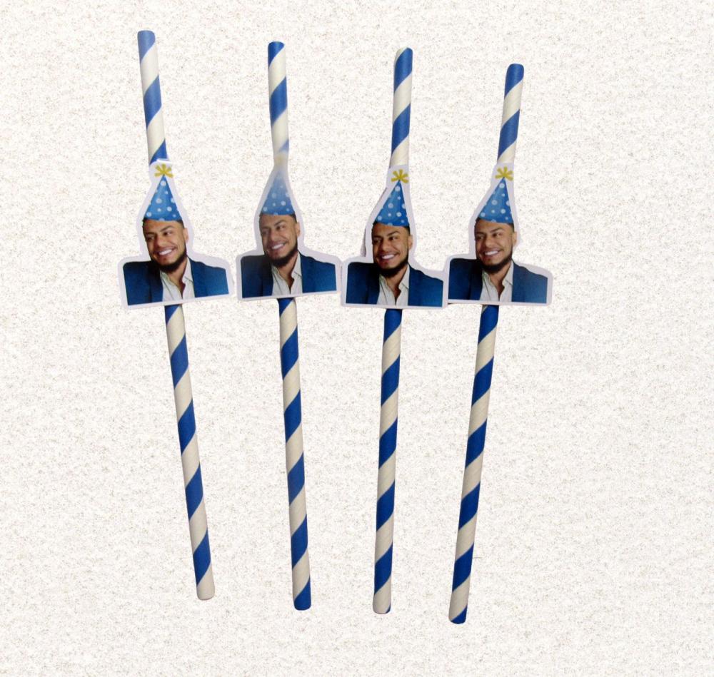 Canudo de papel personalizado com foto