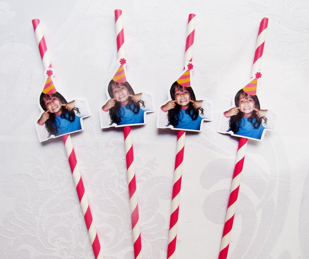 Canudo de papel personalizado com foto