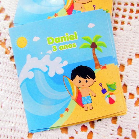 Adesivo para Lembrancinha Tema Praia