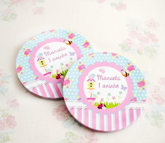 Adesivo Personalizado para Lembrancinha Jardim Encantado