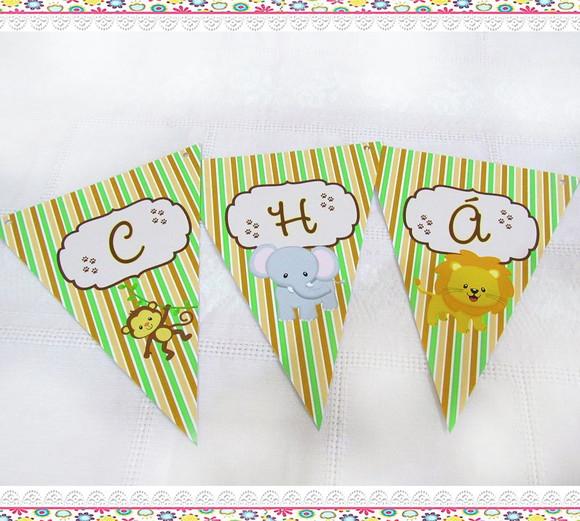 Bandeirolas Personalizadas Safari Baby