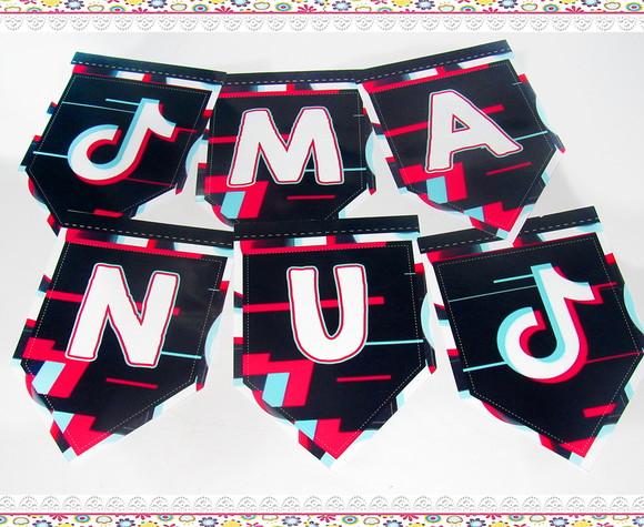 Bandeirolas Personalizadas Tik Tok