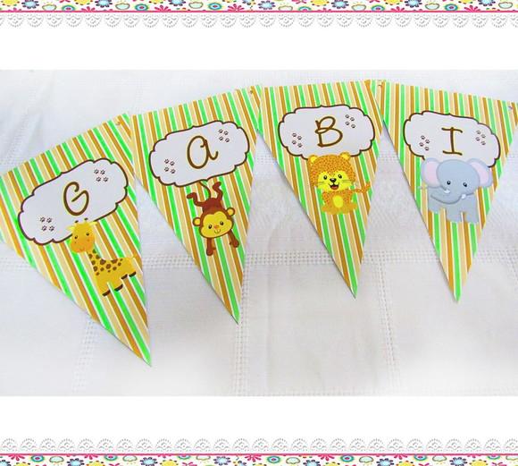Bandeirolas Personalizadas Safari Baby