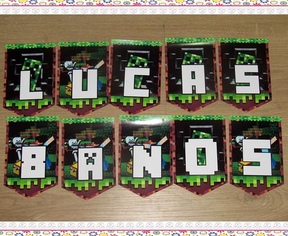Bandeirolas Tema Minecraft