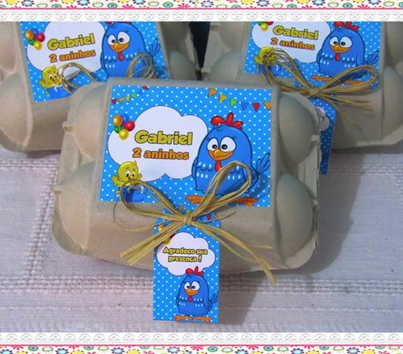 Caixinha de Ovos Galinha Pintadinha Azul