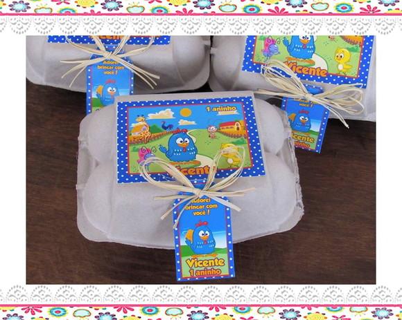 Caixinha de Ovos Galinha Pintadinha Azul