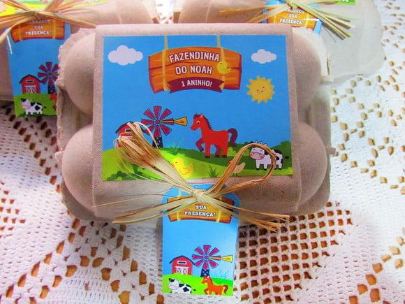 Caixinha de Ovos Personalizada Fazendinha