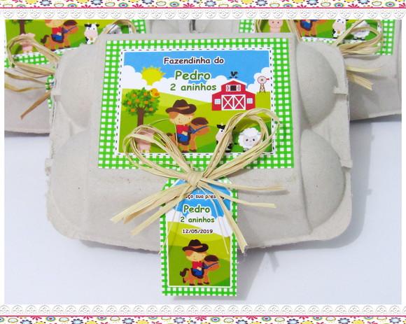 Caixinha de Ovos Personalizada Fazendinha