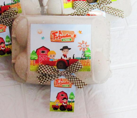 Caixinha de Ovos Personalizada Fazendinha