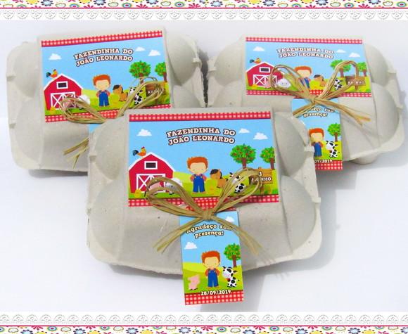 Caixinha de Ovos Personalizada Fazendinha