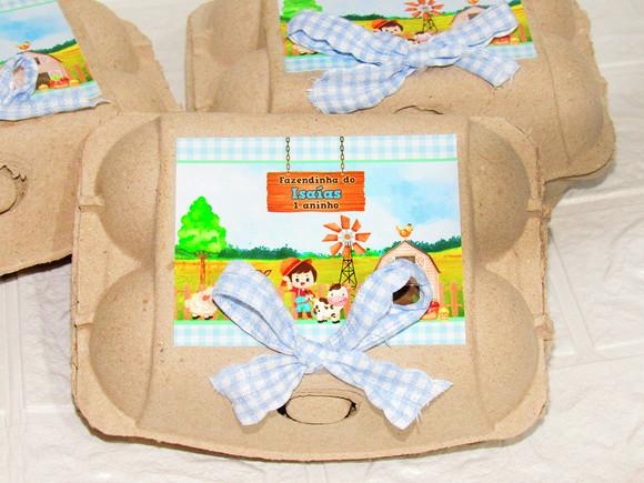 Caixinha de Ovos Personalizada Fazendinha Baby