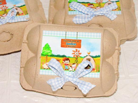 Caixinha de Ovos Personalizada Fazendinha Baby
