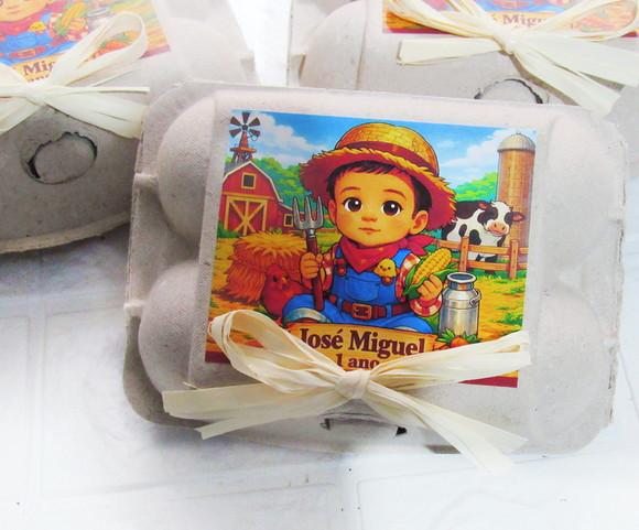 Caixinha de Ovos Personalizada Tema Fazendinha