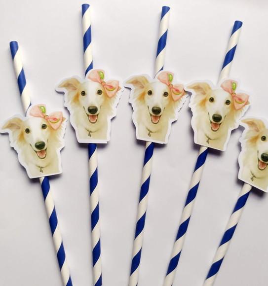 Canudo de Papel Personalizado Cachorrinha