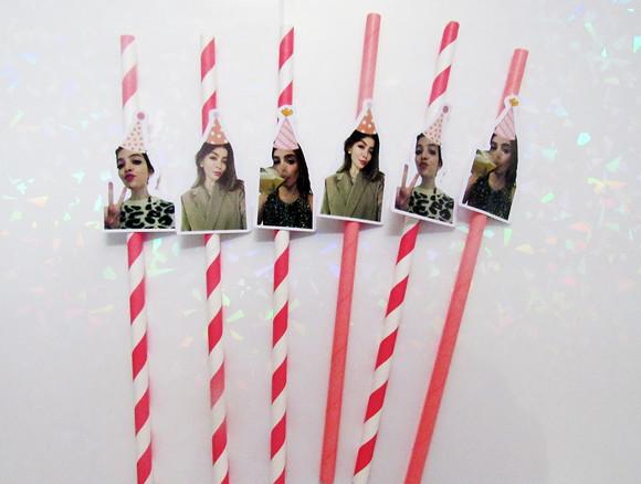 Canudo de Papel Personalizado Carinha de Festa