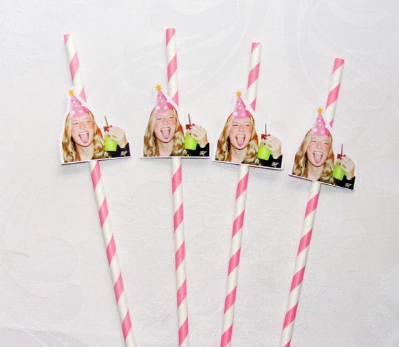 Canudo de Papel Personalizado Carinha de Festa Chapeuzinho