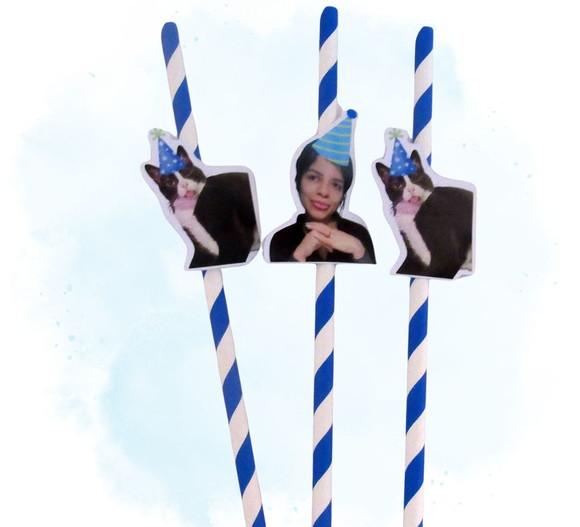 Canudo de Papel Personalizado Carinha de Festa Chapeuzinho