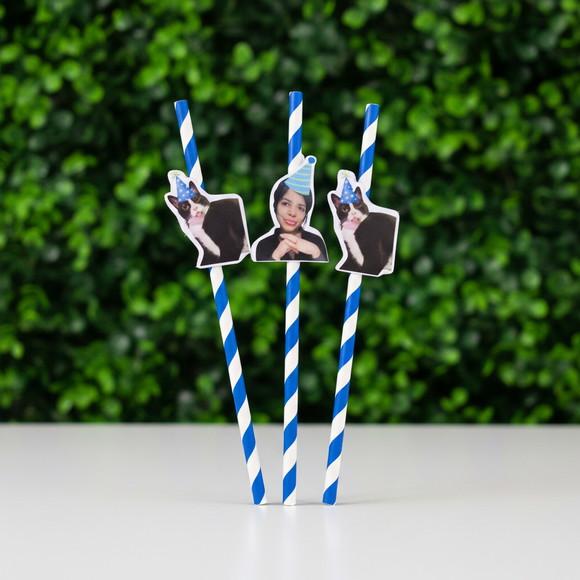 Canudo de Papel Personalizado Carinha de Festa Chapeuzinho