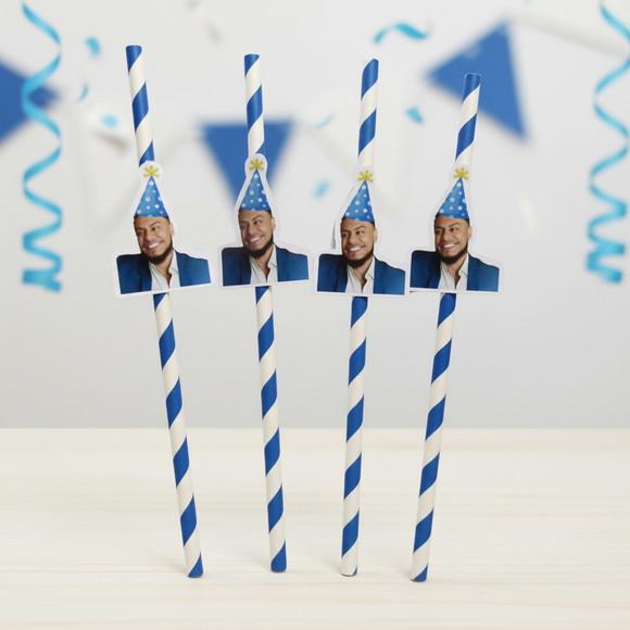 Canudo de Papel Personalizado Carinha de Festa Chapeuzinho