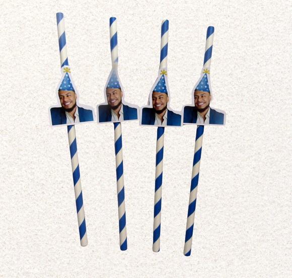 Canudo de Papel Personalizado Carinha de Festa Chapeuzinho