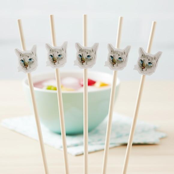 Canudo de Papel Personalizado Gatinho