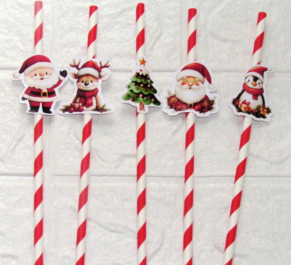 Canudo de Papel Personalizado Natal