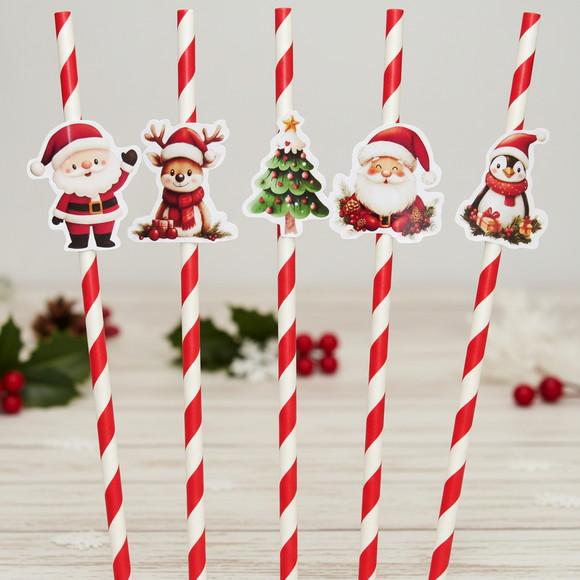 Canudo de Papel Personalizado Natal