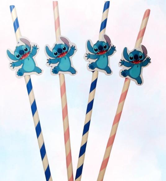 Canudo de Papel Personalizado Stitch