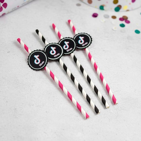 Canudo de Papel Personalizado Tik Tok