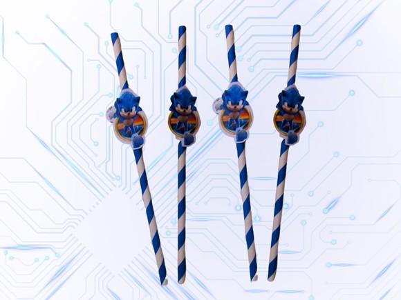 Canudo de Papel Personalizado Sonic