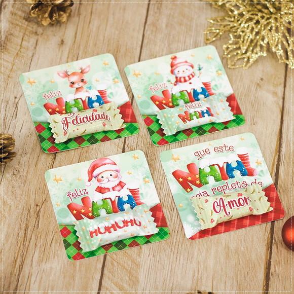 Card com Balinha Personalizada Brinde Natalino