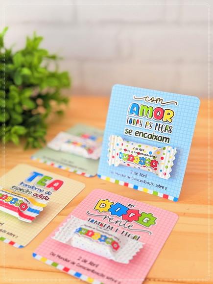 Card com Balinha Personalizada Conscientização do Autismo