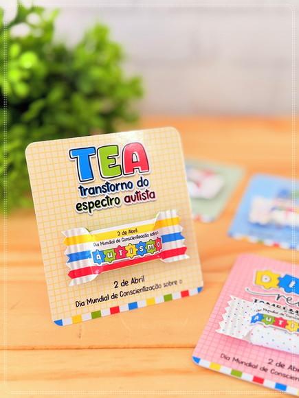 Card com Balinha Personalizada Conscientização do Autismo
