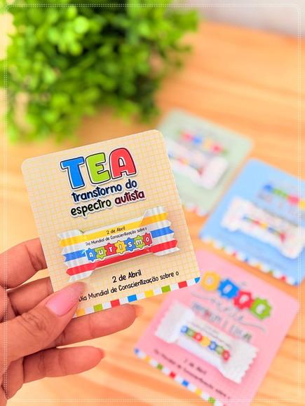 Card com Balinha Personalizada Conscientização do Autismo
