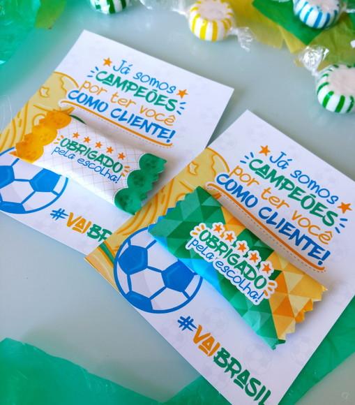 Card com Balinha Personalizada Copa do Mundo