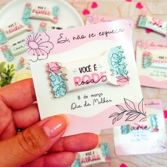 Card com Balinha Personalizada Dia da Mulher