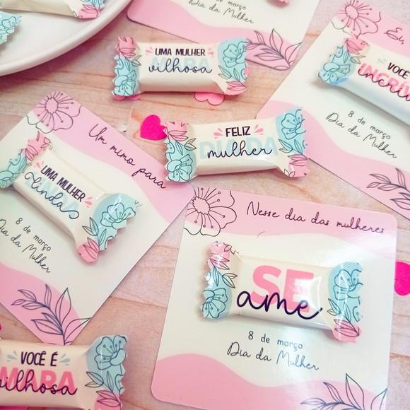 Card com Balinha Personalizada Dia da Mulher
