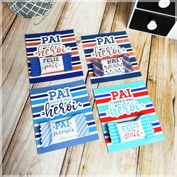 Card com Balinha Personalizada Dia dos Pais