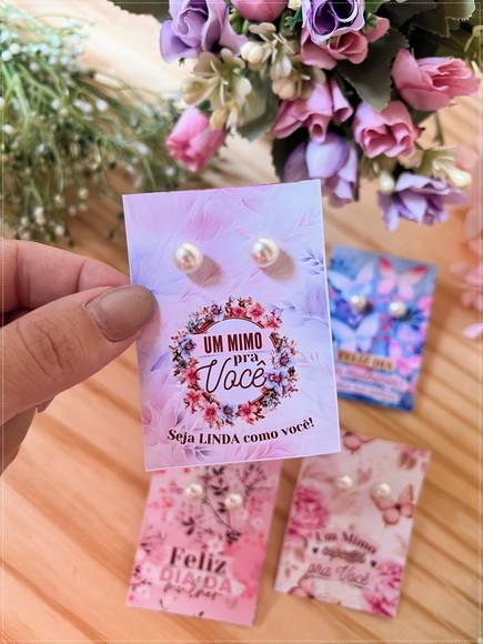 Card com Brinco Lembrancinha Dia da Mulher