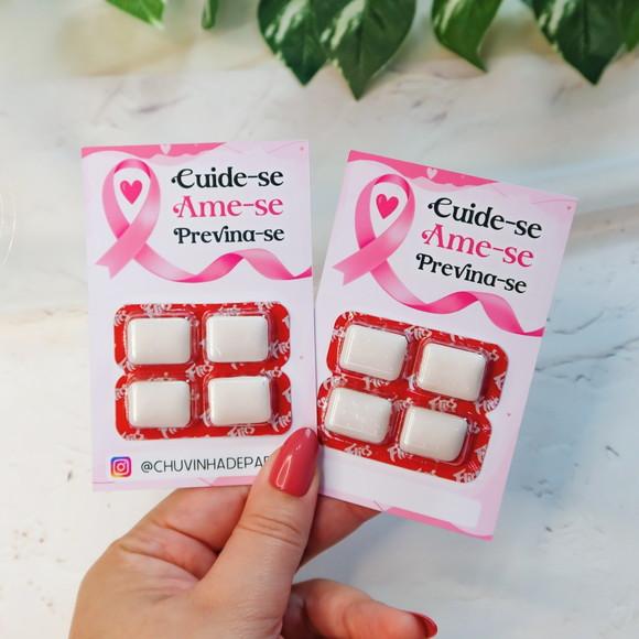 Card com Chiclete Brinde Outubro Rosa