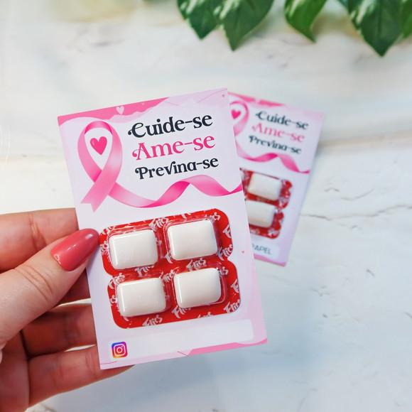 Card com Chiclete Brinde Outubro Rosa