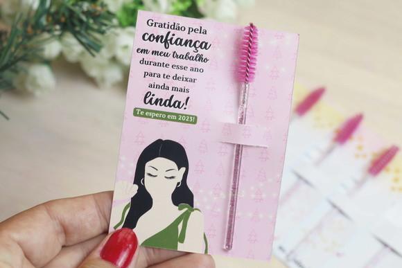 Card com Escovinha para Cílios Brinde Natalino