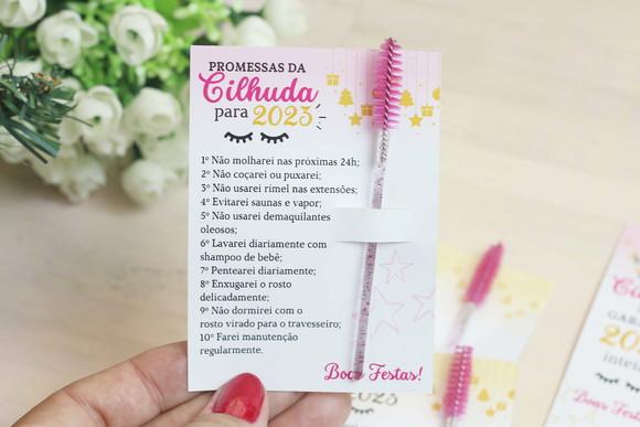 Card com Escovinha para Cílios Brinde Natalino
