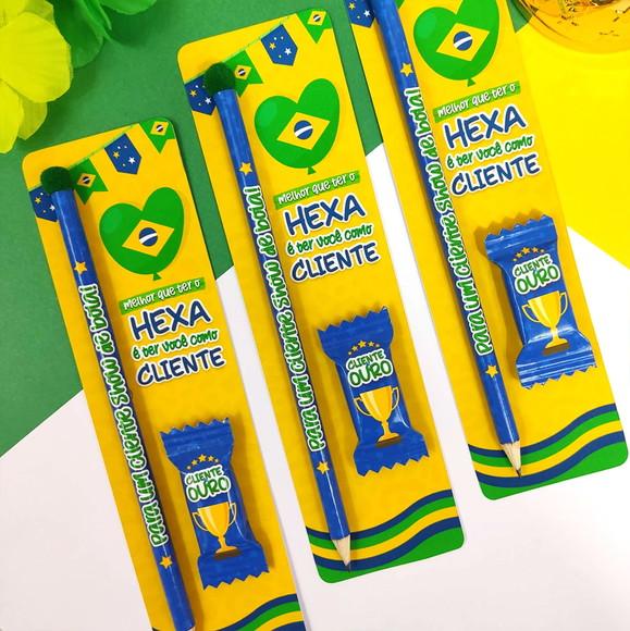 Card com Lápis e Balinha Copa do Mundo