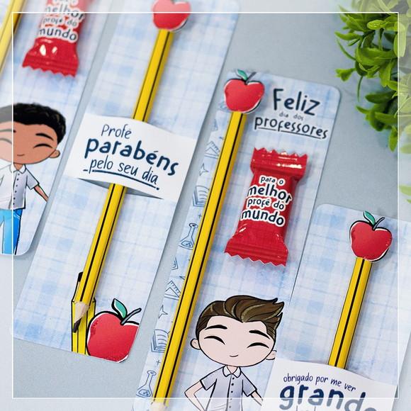 Card com Lápis e Balinha Dia dos Professores