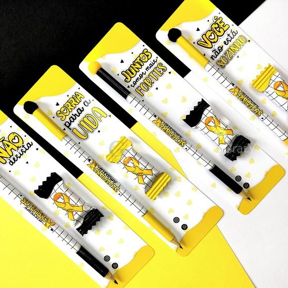 Card com Lápis e Balinha Setembro Amarelo