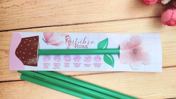 Card com Lápis Outubro Rosa